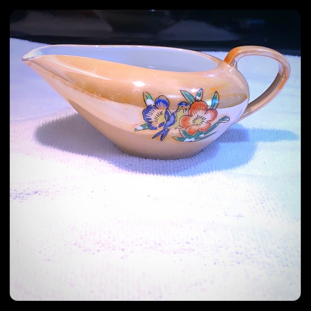 Vintage Orange Lustreware made in Japan cream pot